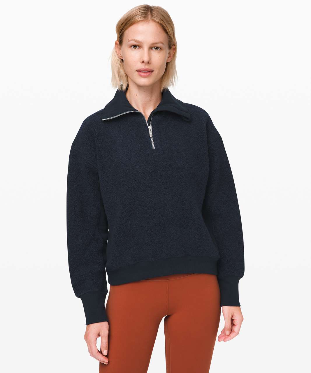 Lululemon Stand Out Sherpa 1/2 Zip - Heathered True Navy