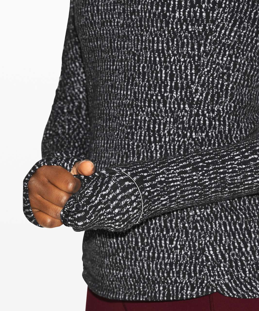 Lululemon Runderful Long Sleeve - Knotted Jacquard Black White