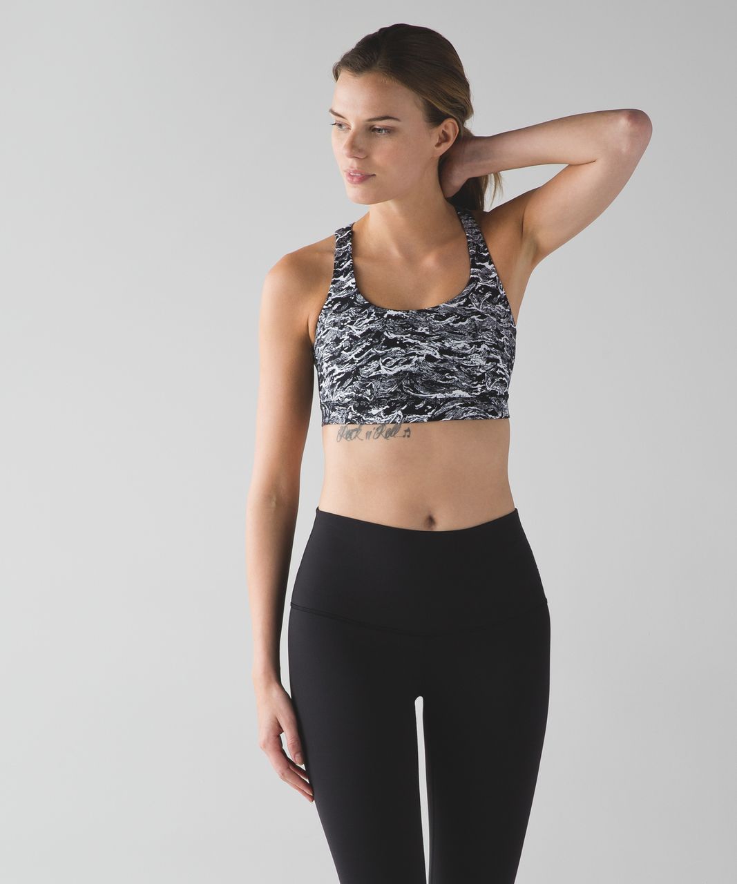 Lululemon Energy Bra - Nami Wave White Black