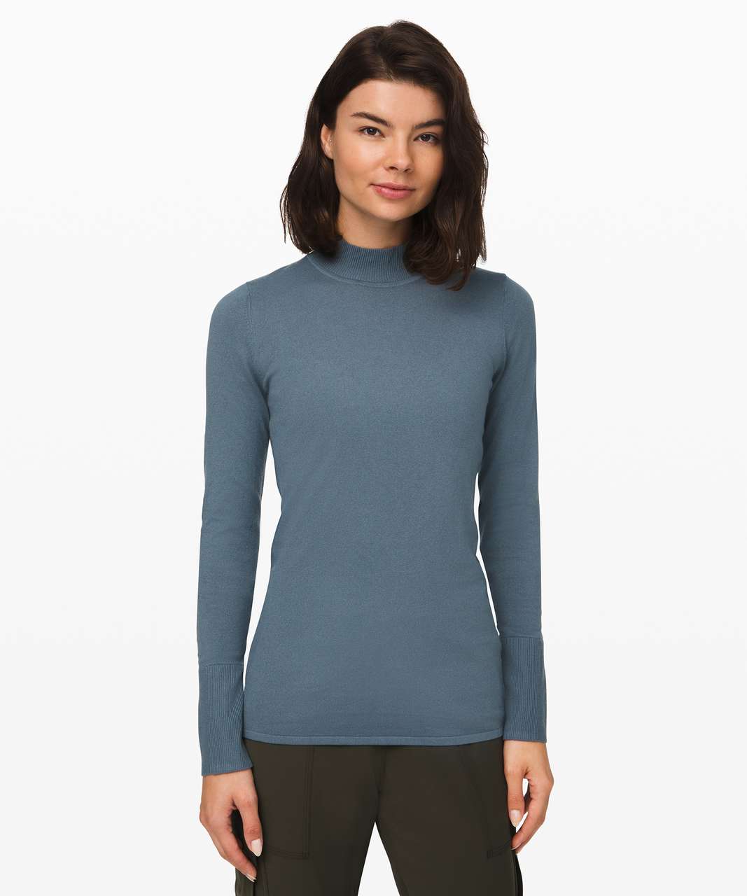 Lululemon Stand Steady Mock Neck Sweater - Blue Charcoal