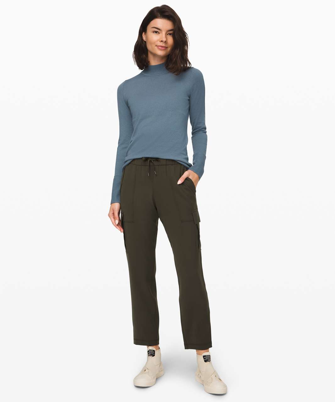 Lululemon Stand Steady Mock Neck Sweater - Blue Charcoal