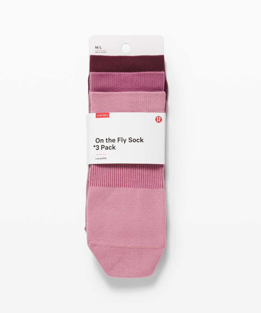 Lululemon Secret Sock *3-Pack - Pink Taupe / Moss Rose / Garnet - lulu  fanatics