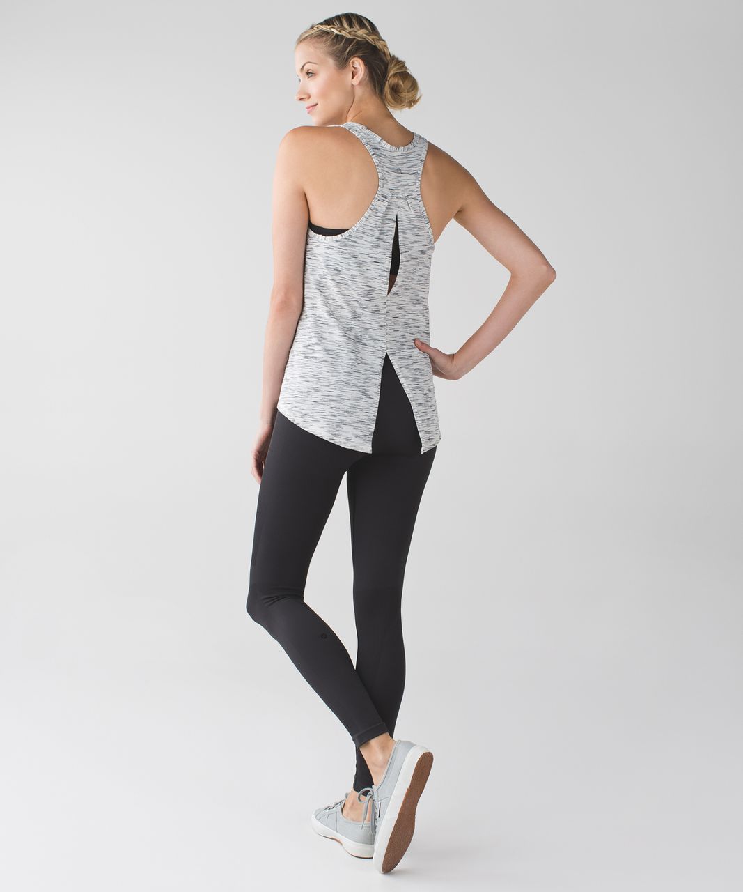 Lululemon Salute the Sun Tank - Tiger Space Dye Black White