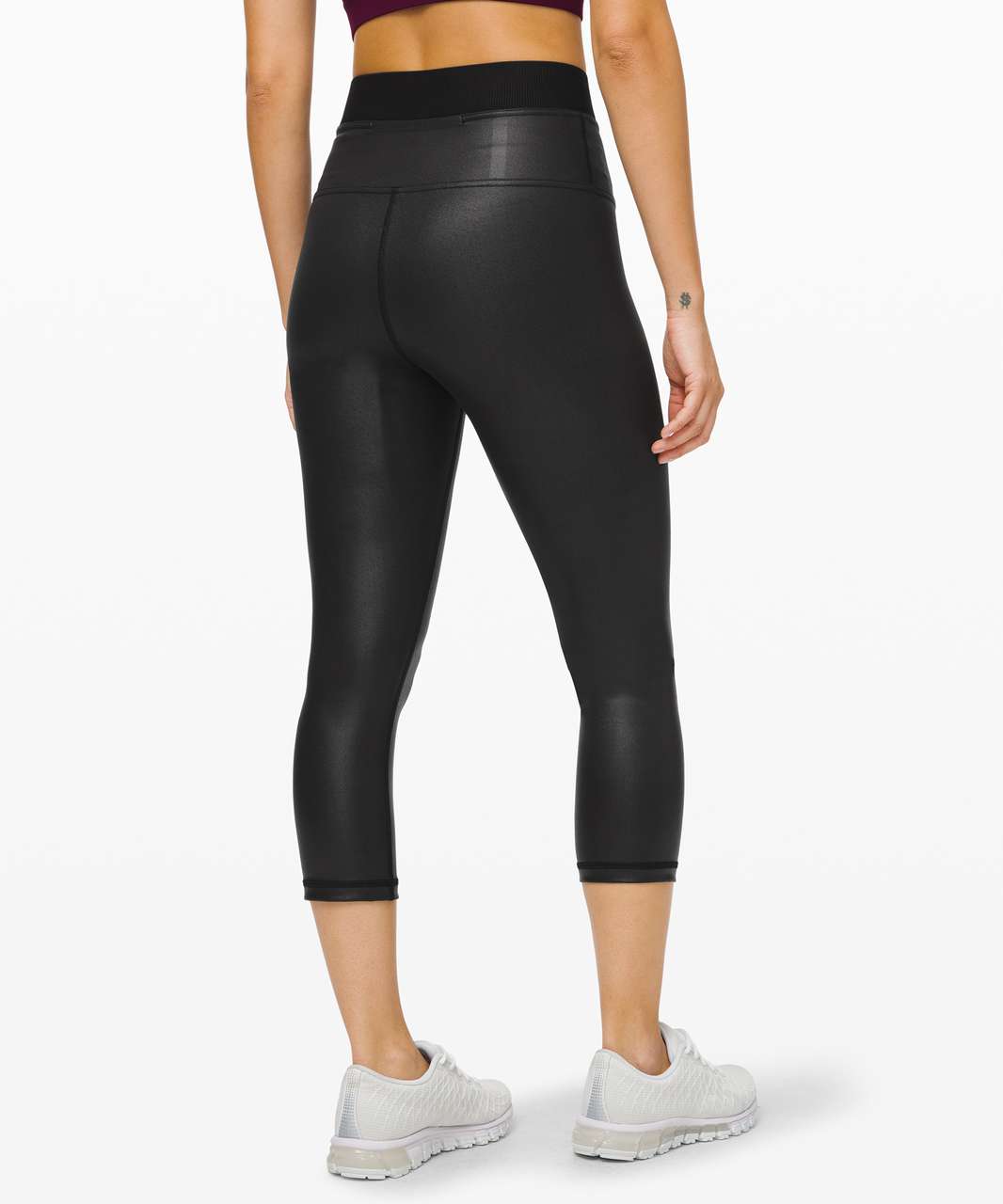 Lululemon Power Position Super High-Rise Crop 21" - Matte Black Foil