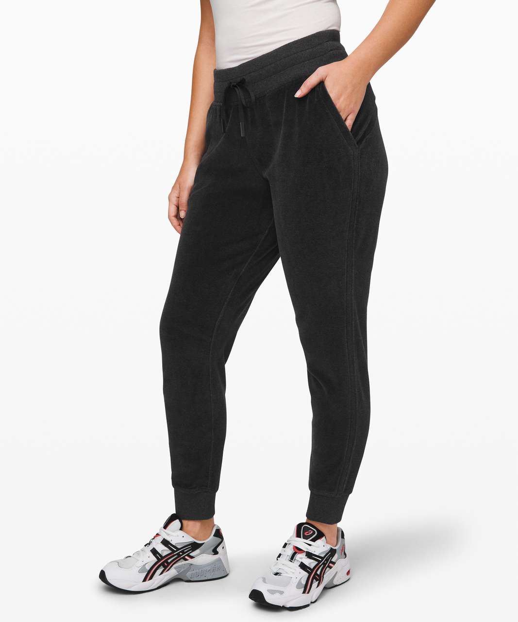 Lululemon Warm Down Jogger *Velour - Heathered Black - lulu fanatics