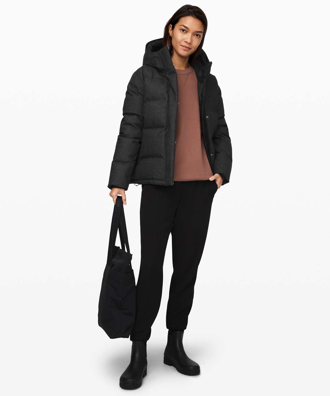 Lululemon Wunder Puff Jacket *Wool - Heathered Black Night - lulu