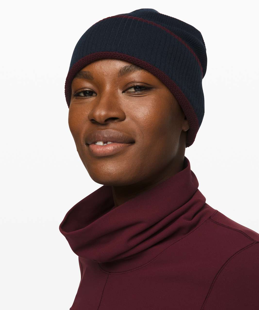 Lululemon Knit Me Up Beanie *Reversible - Garnet / True Navy