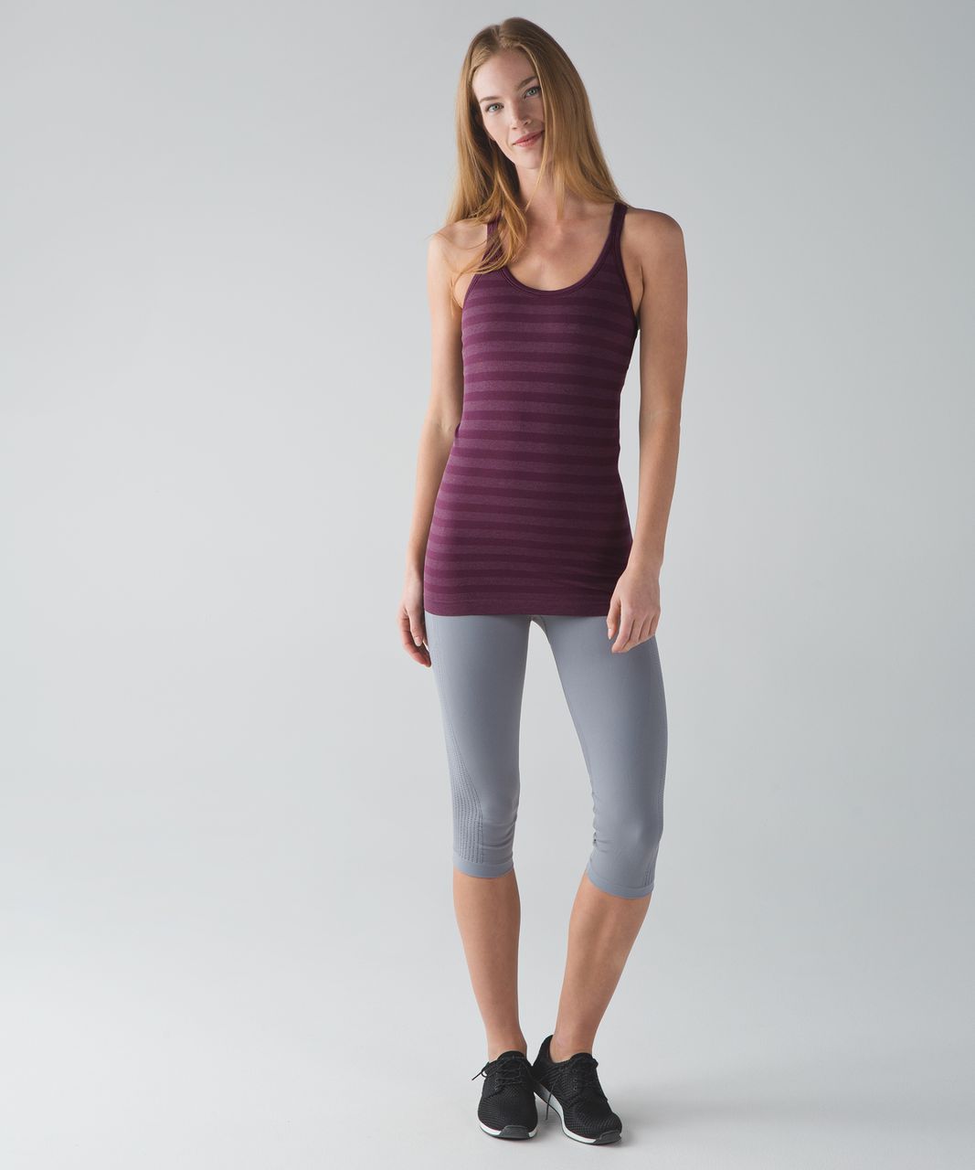 Lululemon Ebb To Street Tank - Heathered Bordeaux Drama