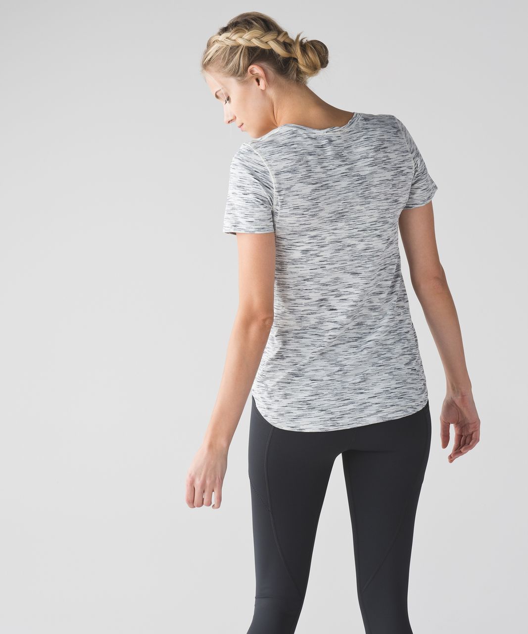 Lululemon What The Sport Tee - Tiger Space Dye Black White