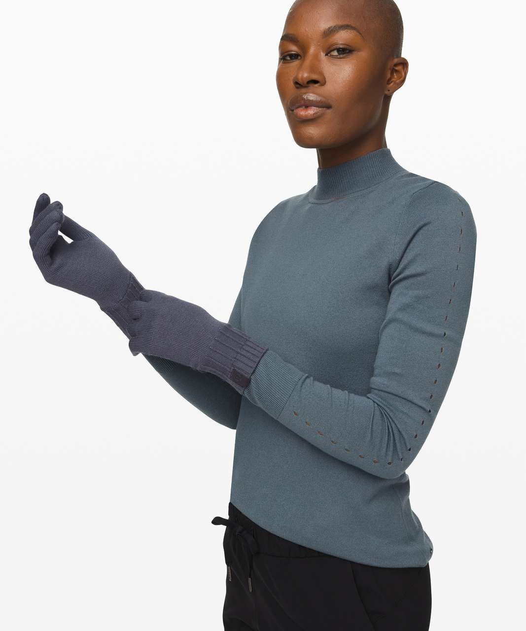 Lululemon Tech and Toasty Knit Gloves - Stone Blue