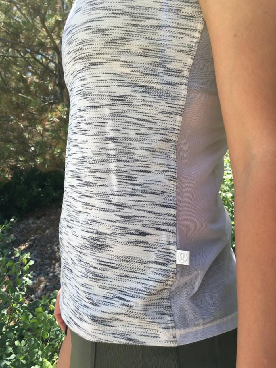 Lululemon Beat The Heat Short Sleeve (Silver) - Tiger Space Dye Black White / White