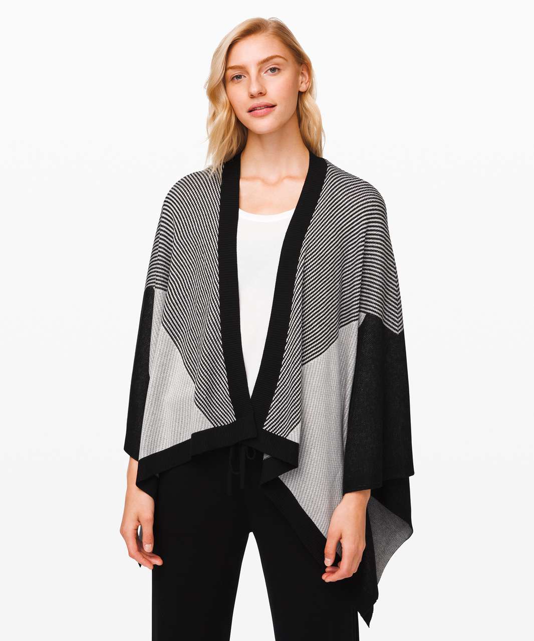 Lululemon Here for Serenity Wrap - Black / White / Silver Drop - lulu ...