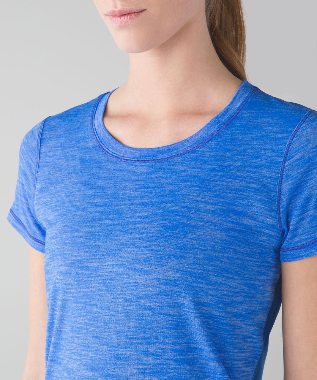 Lululemon Beat The Heat Short Sleeve - Heathered Pipe Dream Blue / Pipe Dream Blue