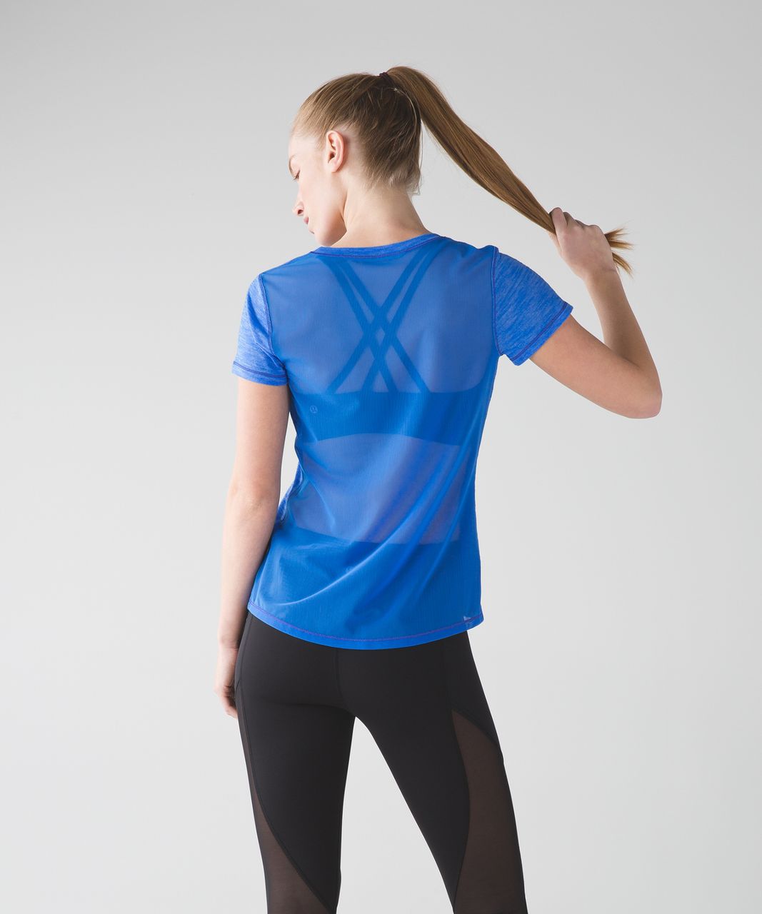 Lululemon Beat The Heat Short Sleeve - Heathered Pipe Dream Blue / Pipe  Dream Blue - lulu fanatics