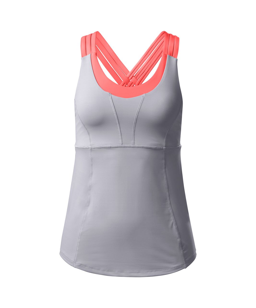 Lululemon Beat The Heat Tank - Seal Grey / Grapefruit