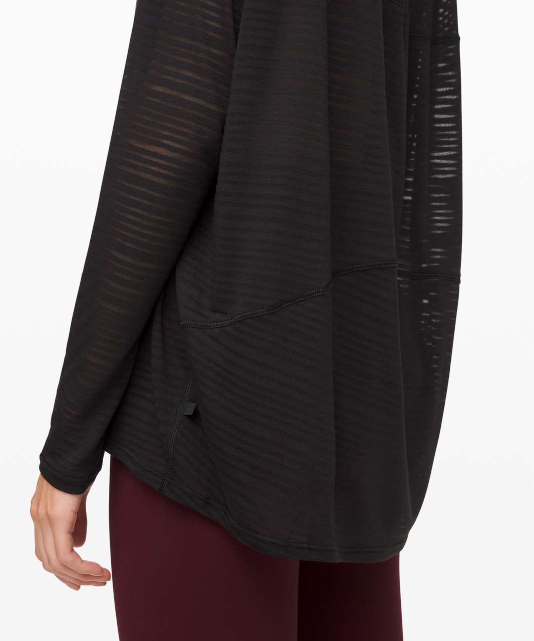 Lululemon Back in Action Long Sleeve *Sheer - Luminous Stripe Burnout Black