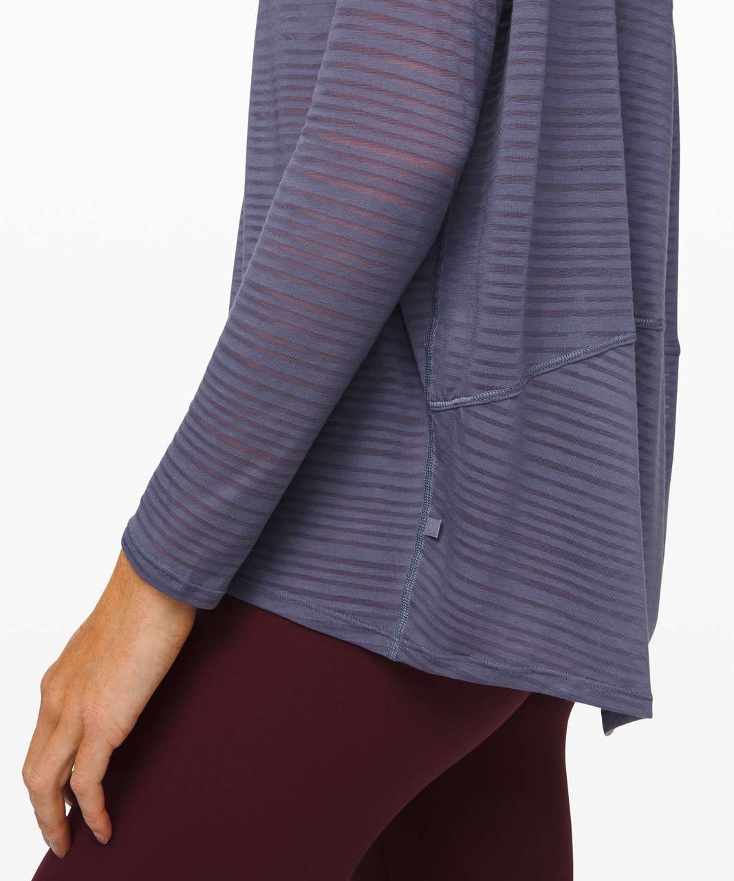 Lululemon Back in Action Long Sleeve *Sheer - Luminous Stripe Burnout Purple Quartz