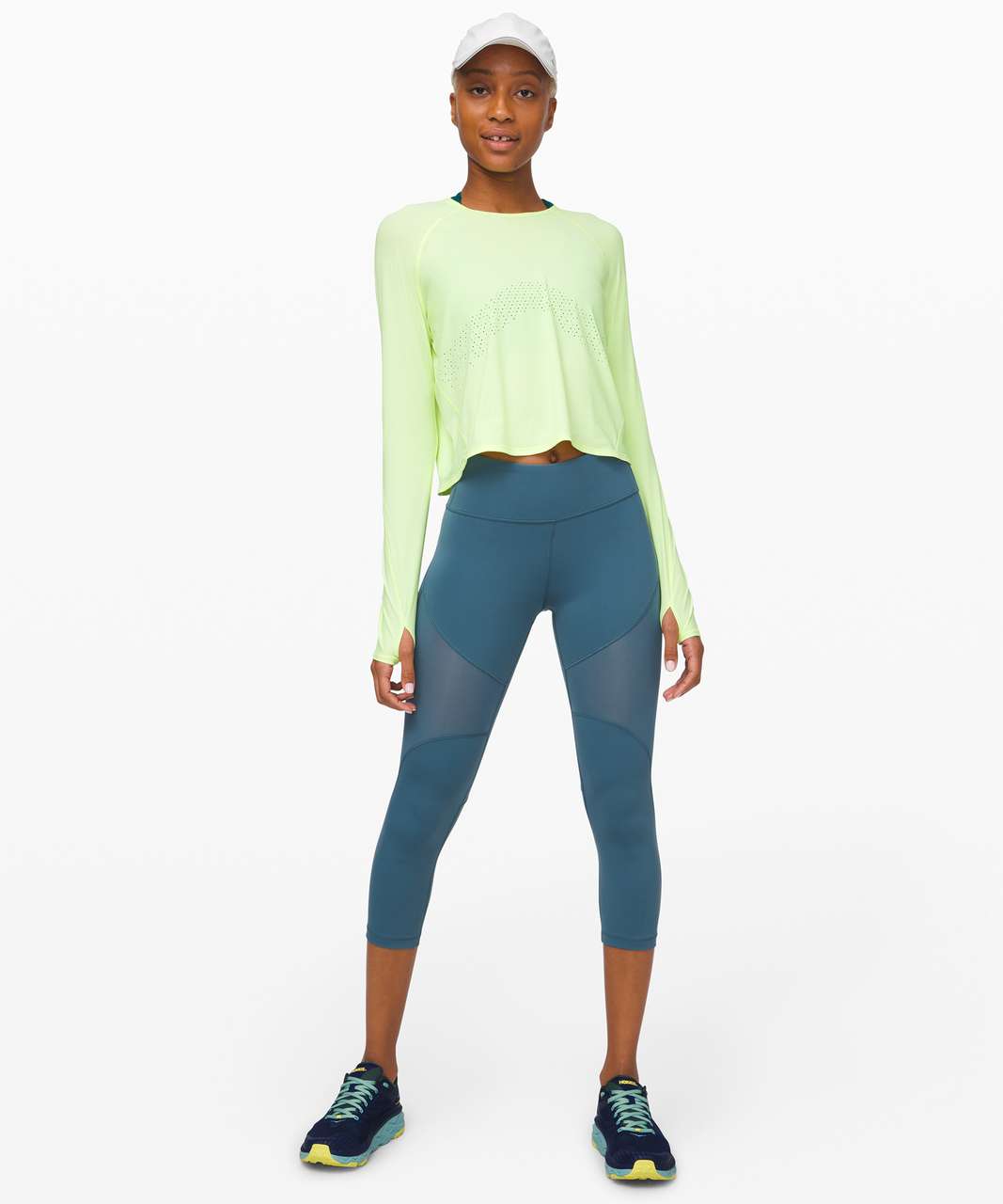 Lululemon Hot Pursuit High-Rise Crop 21 - Petrol Blue - lulu fanatics