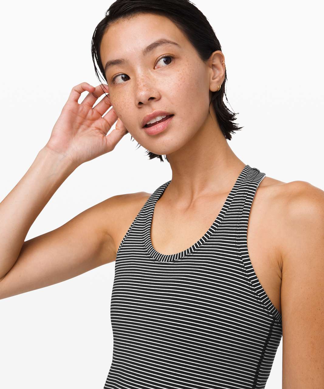 Lululemon Cool Racerback - Hype Stripe Black White