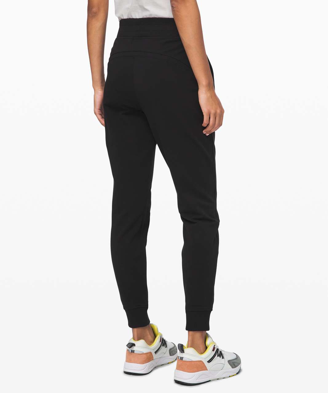 high waisted joggers black