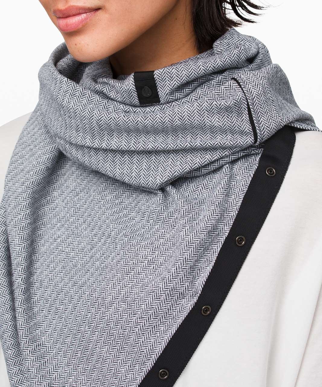 Lululemon Vinyasa Scarf - Heathered Herringbone Heathered Slate Black -  lulu fanatics