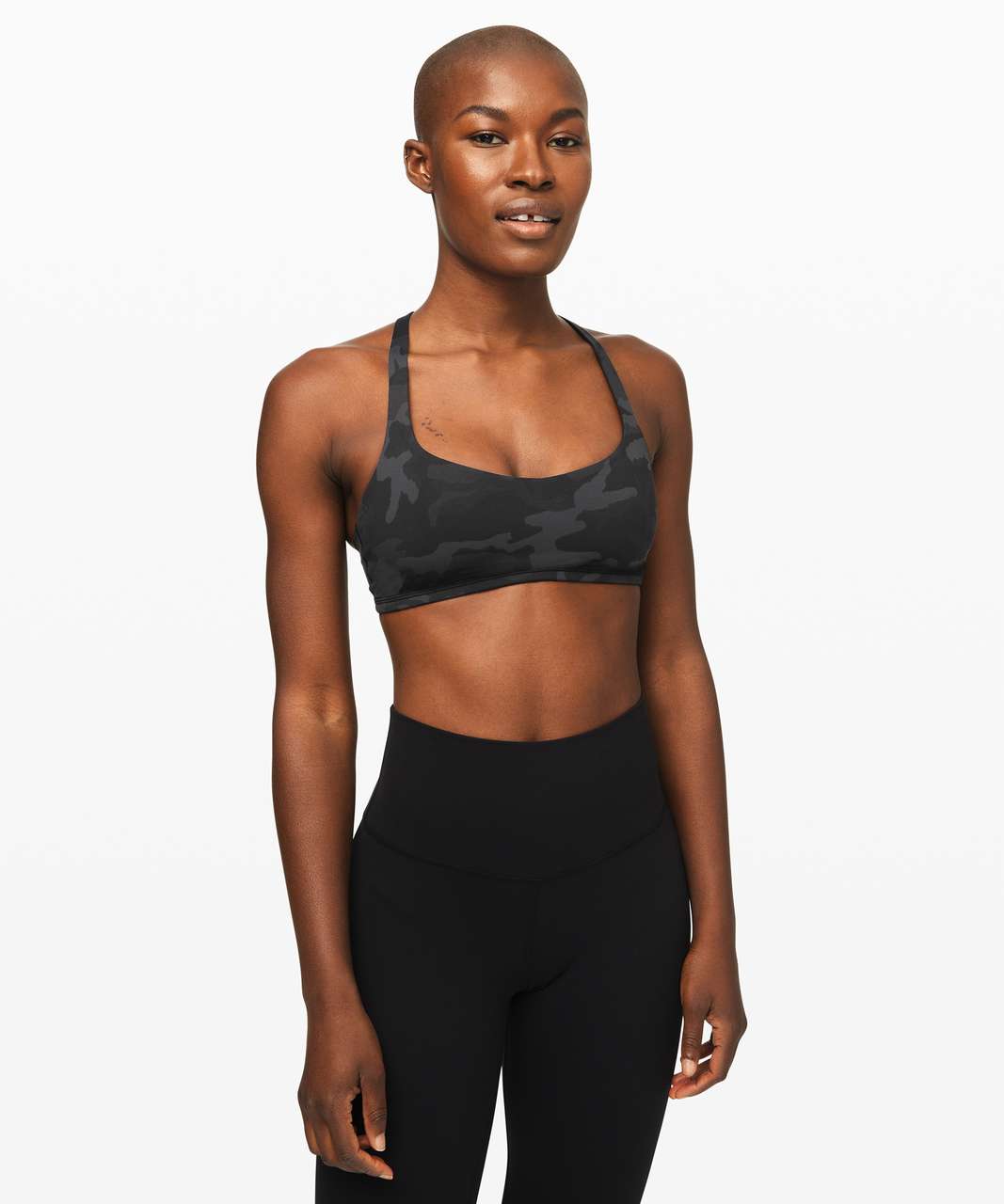 lululemon - This powerfully supportive bra just got the camo print  treatment, and a front zip enclosure. Did we mention it's available in B-E  cup? Meet the Enlite Bra Zip Front