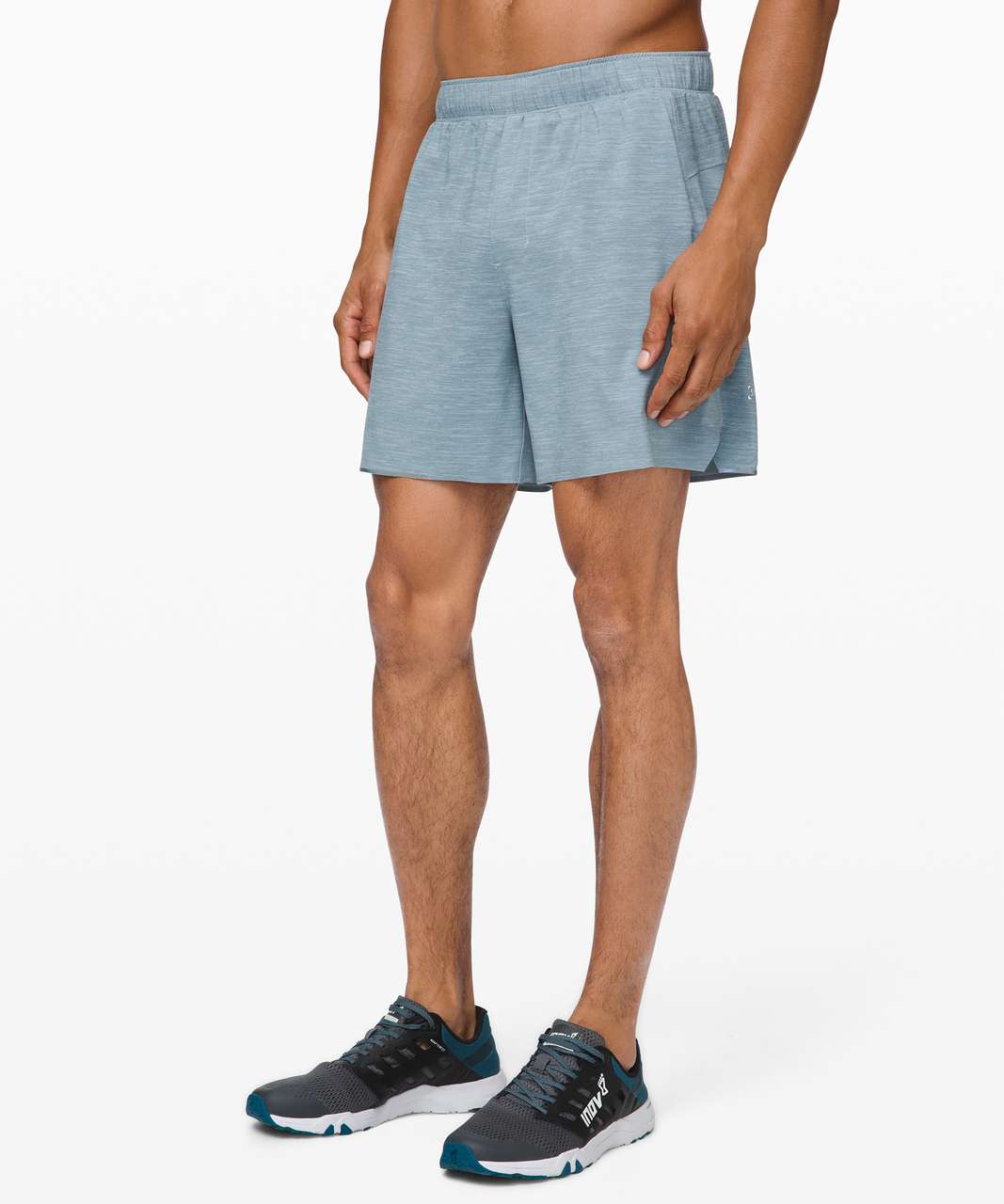 Lululemon Surge Lined Shorts 6 In Heather Allover Deep Coal Black