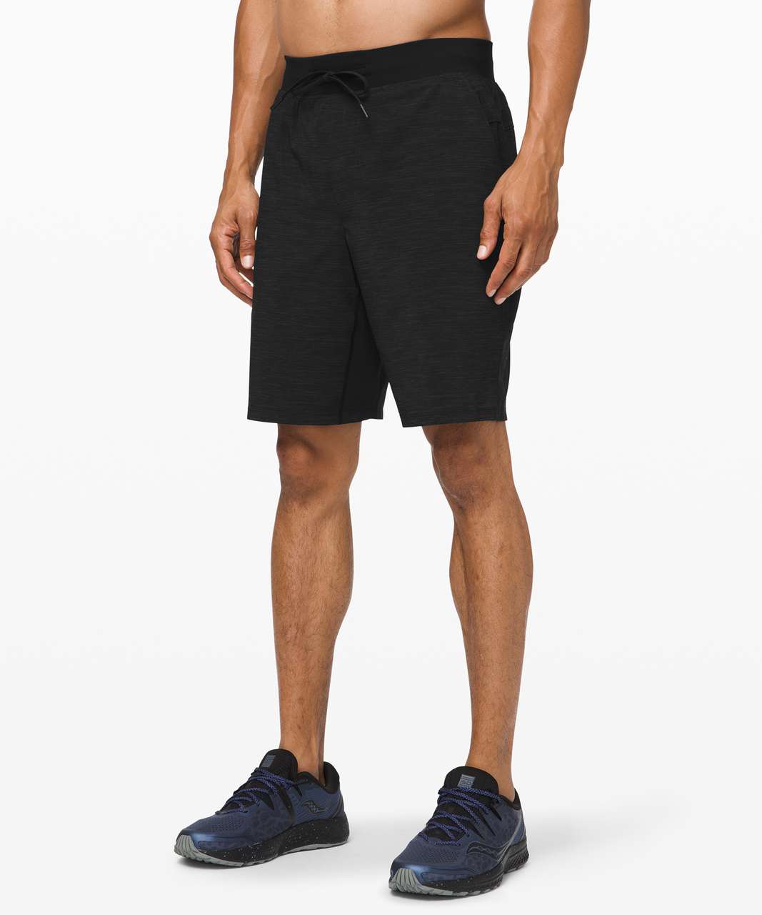 Surge Lined Short 6, Heather Allover Deep Coal Black