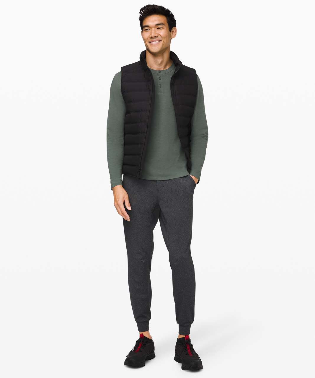 Lululemon 5 Year Basic Long Sleeve Henley - Palm Deco