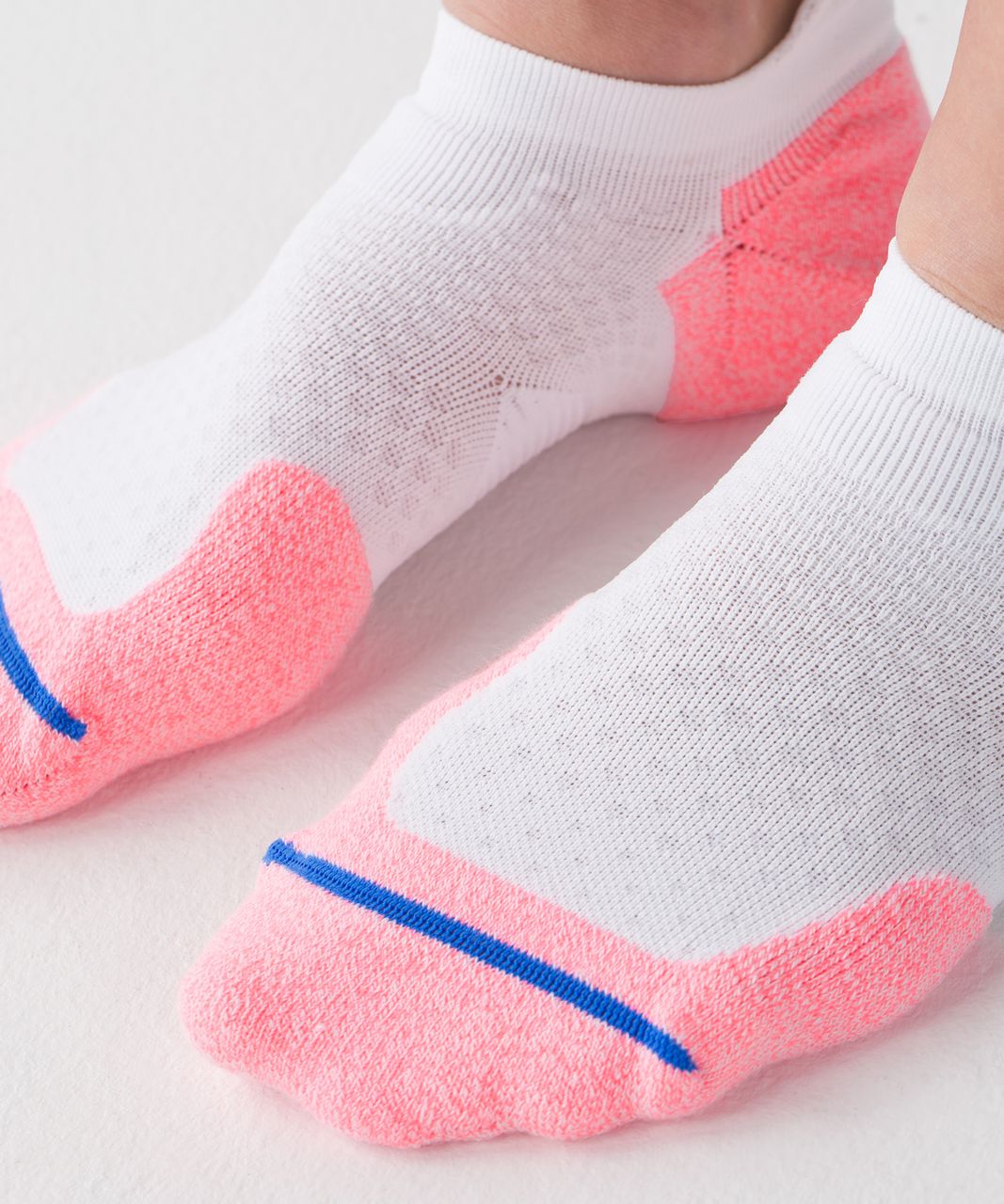 Lululemon High Speed Sock - Grapefruit / White / Pipe Dream Blue