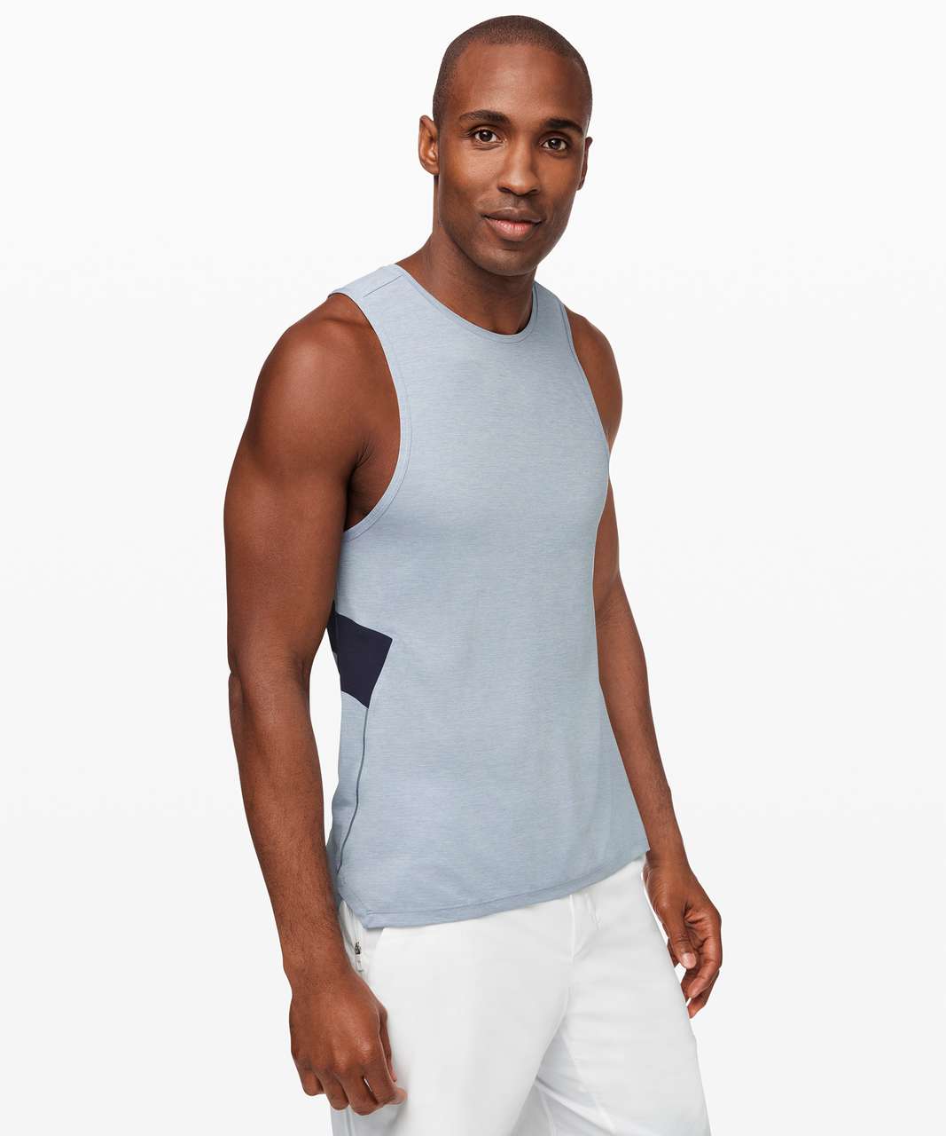 Lululemon Fast and Free Tank - Heathered Chambray / True Navy - lulu  fanatics