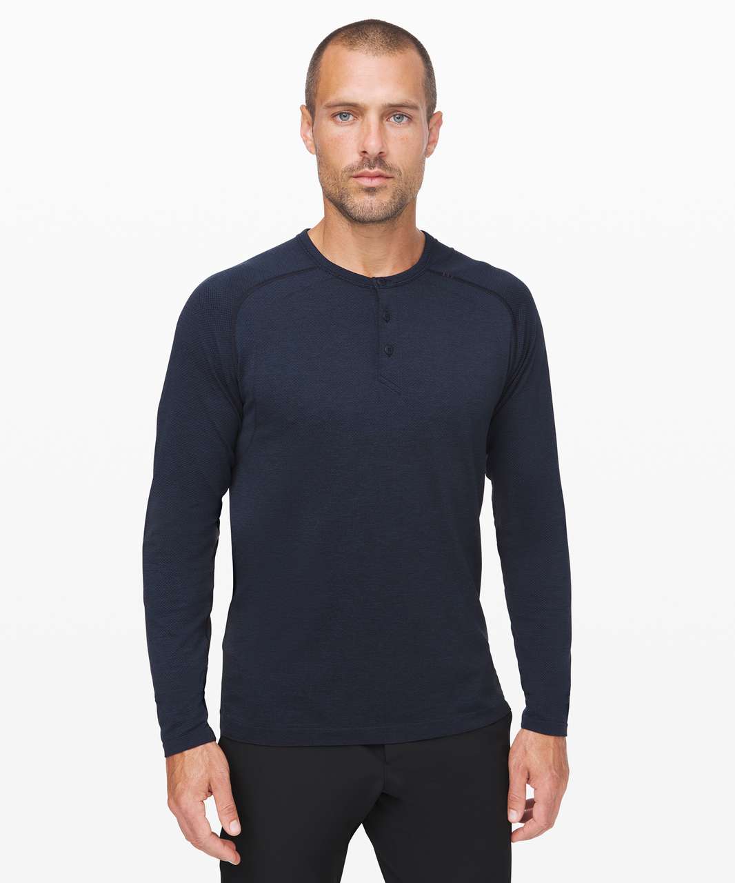 Lululemon Metal Vent Tech Long Sleeve Henley 2.0 - Mineral Blue / True Navy