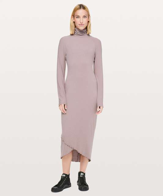 Lululemon Its Rulu Mock Neck Dress - Garnet - lulu fanatics