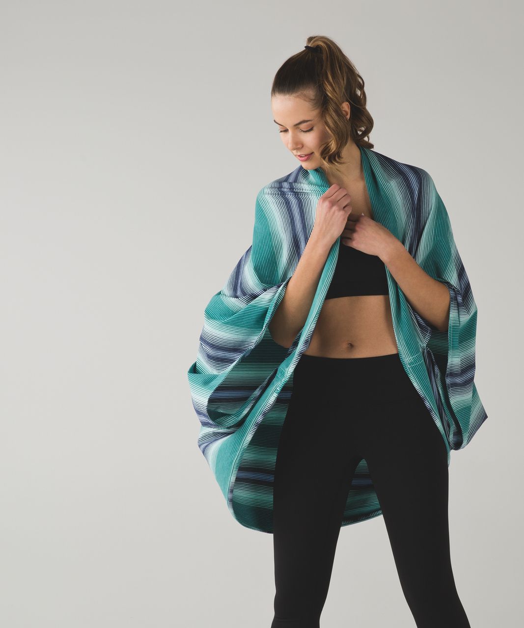 Lululemon Sage Scarf (Cotton) - Sunset Stripe Hunter Green Sea Mist