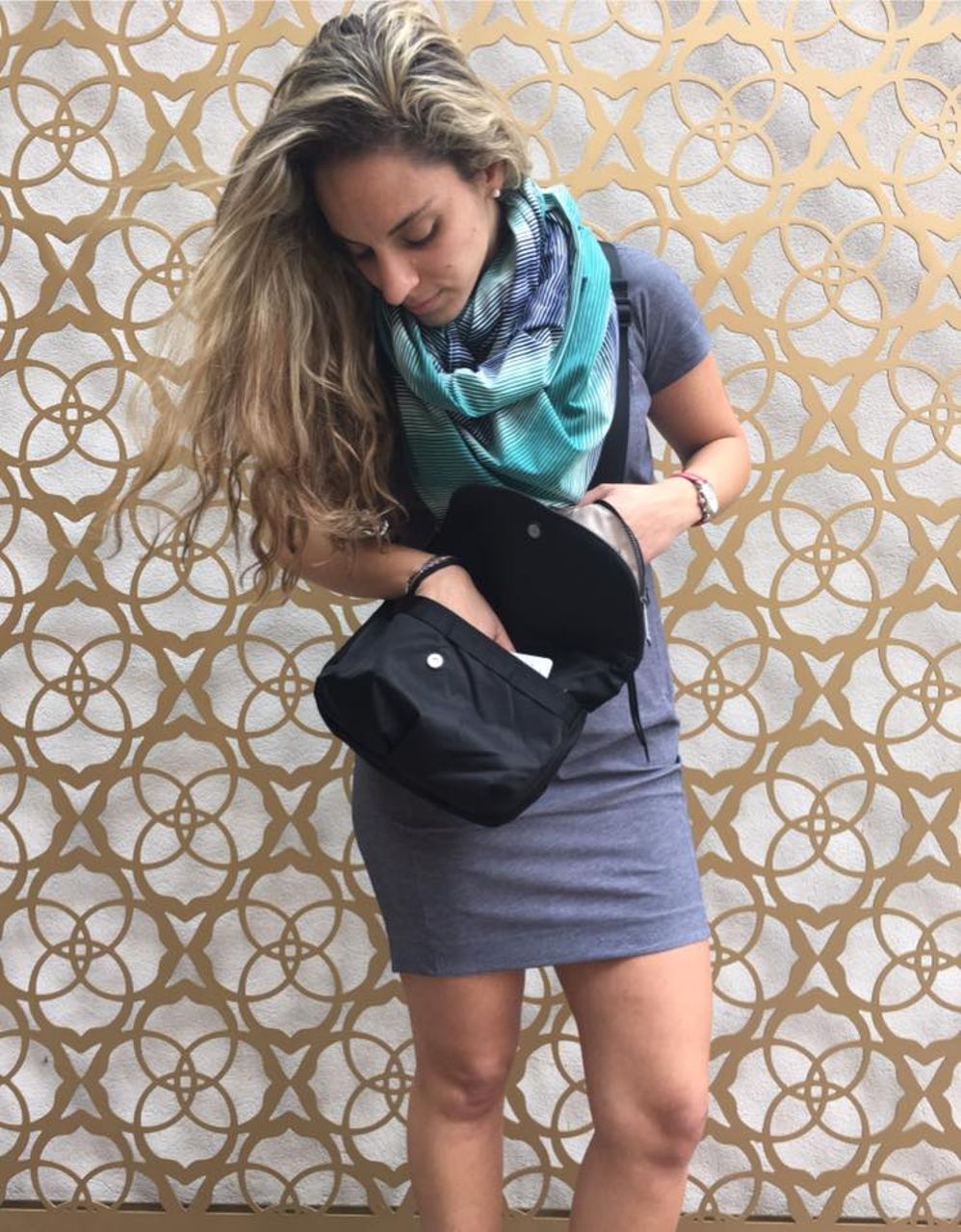 Lululemon Sage Scarf (Cotton) - Sunset Stripe Hunter Green Sea Mist