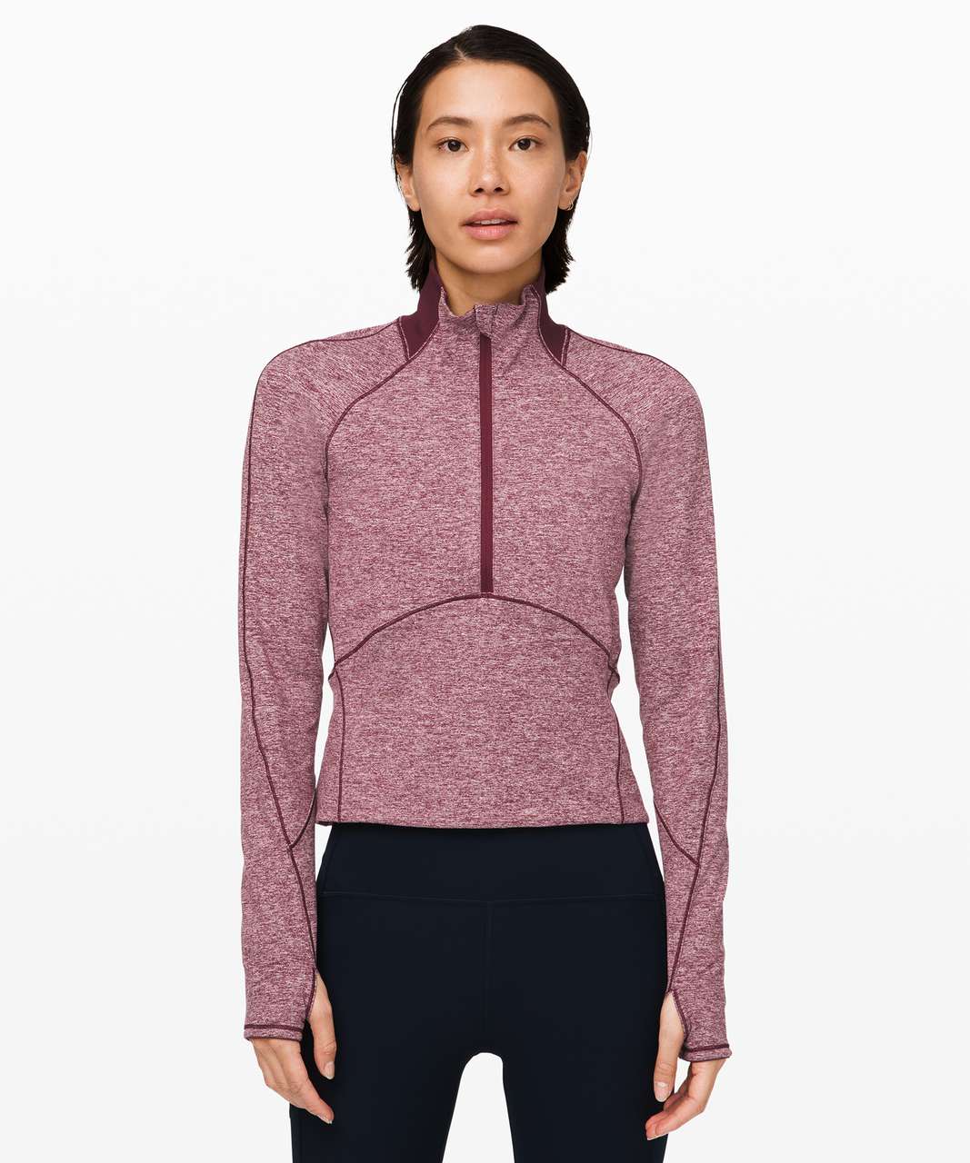 Lululemon Always Alert 1/2 Zip - Heathered Garnet