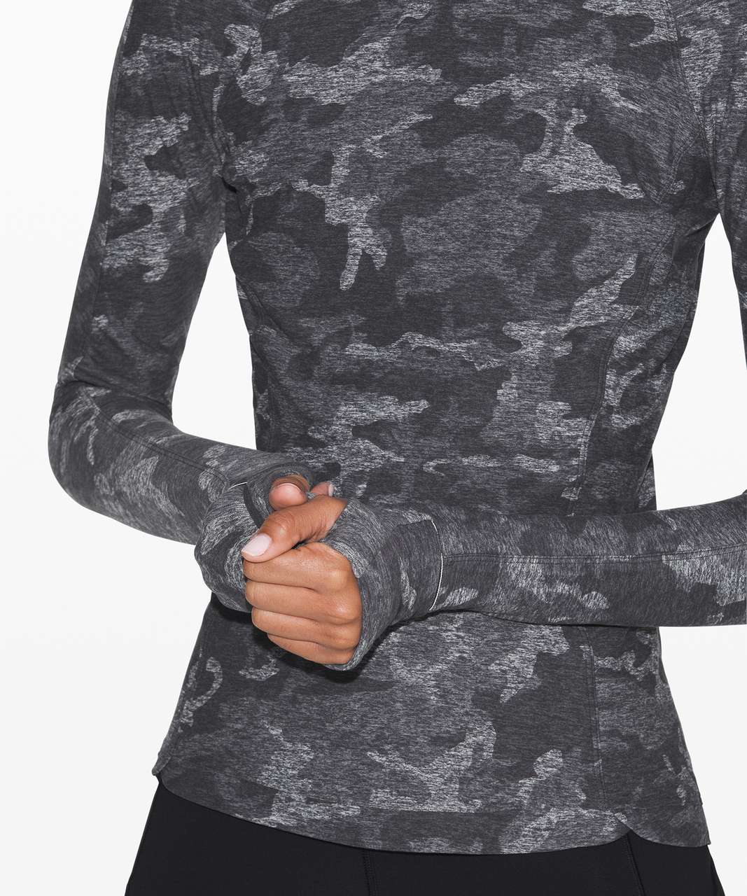 Lululemon Runderful Long Sleeve - Incognito Camo HTR Black