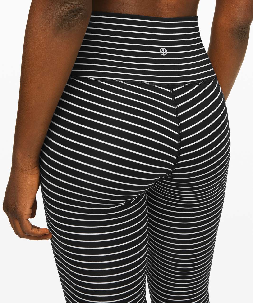 Lululemon Wunder Under Crop (High-Rise) *Luxtreme 21" - Parallel Stripe Black White