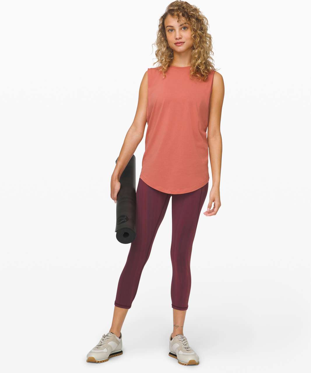 Lululemon In Movement Crop 23 *Everlux - Linear Spray Dye White