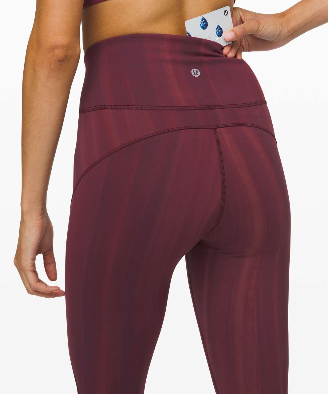 Lululemon In Movement Crop 23" *Everlux - Linear Spray Dye White Garnet