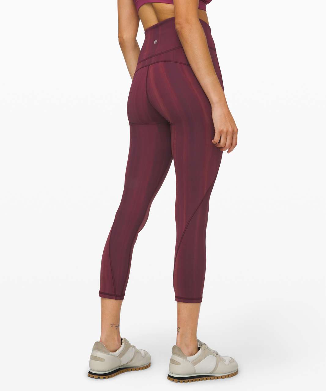 Lululemon In Movement Crop Leggings Everlux 19 Purple Antique Bark Women's  Sz 8