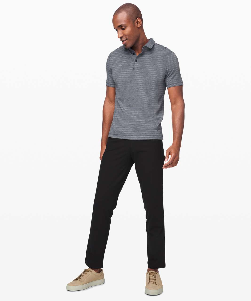 Lululemon Evolution Polo - Deft Stripe Heathered True Navy