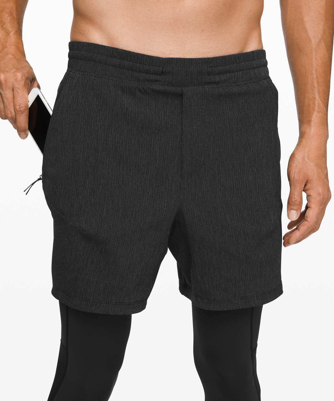 Lululemon Active Expert Short Tight 6" - Heathered Black / Black