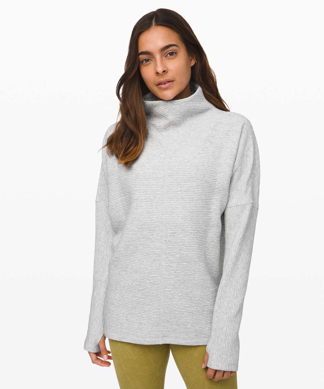 Lululemon Along the Way Mock Neck Long Sleeve - Heathered Core