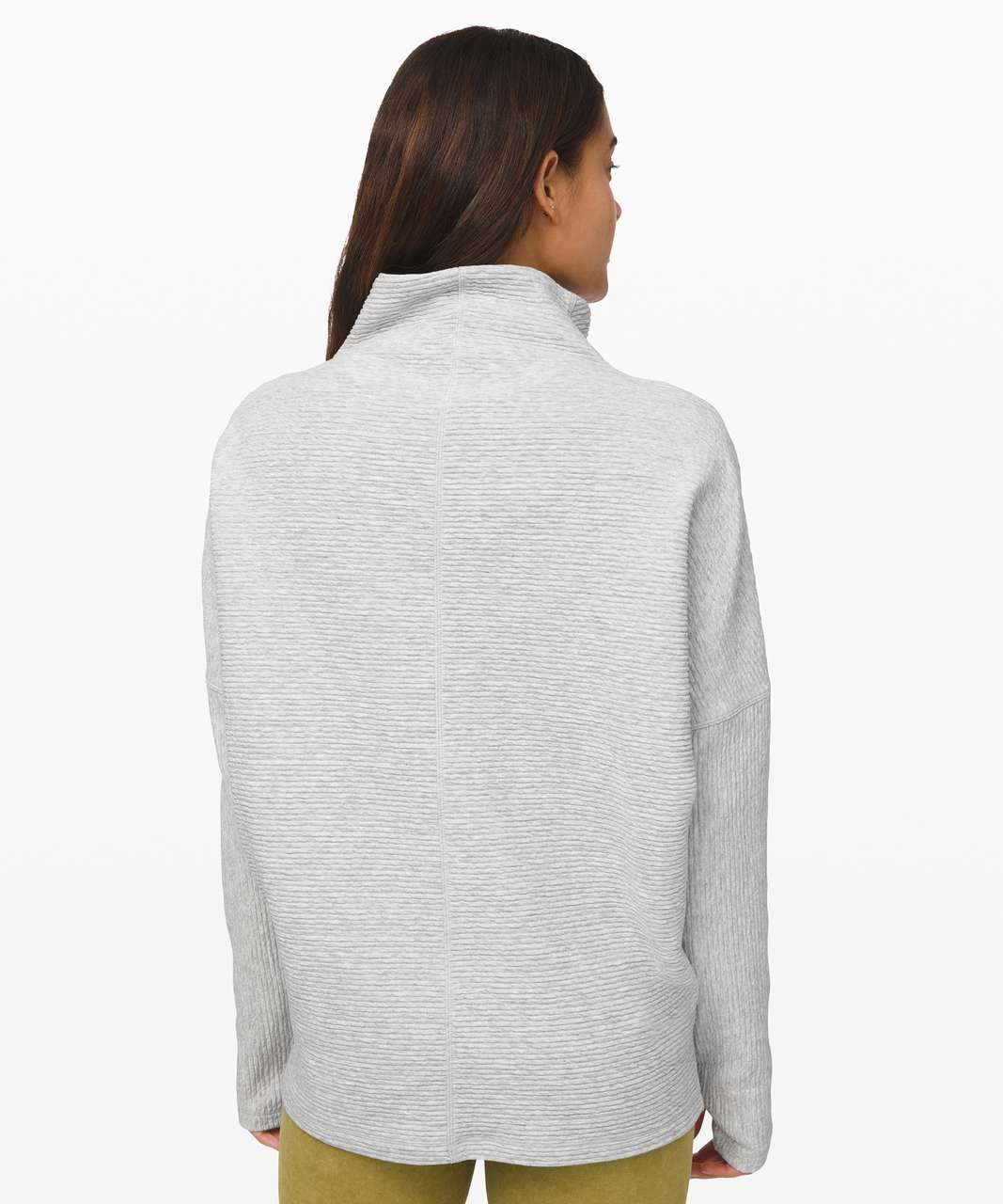 Lululemon Along the Way Mock Neck Long Sleeve - Heathered Core Ultra Light Grey