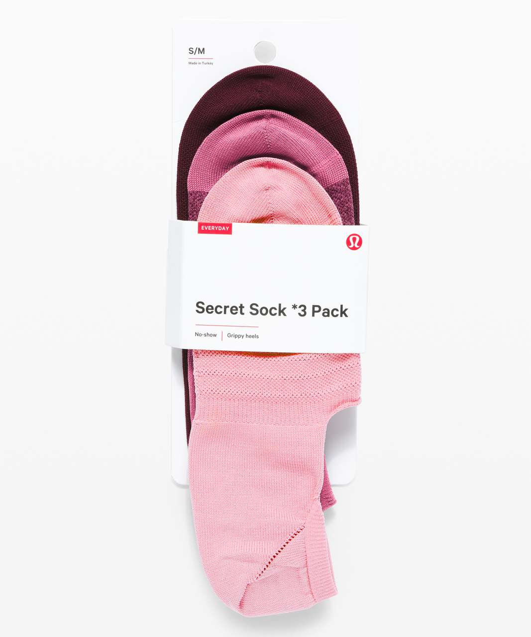 Lululemon Secret Sock *3-Pack - Pink Taupe / Moss Rose / Garnet - lulu  fanatics