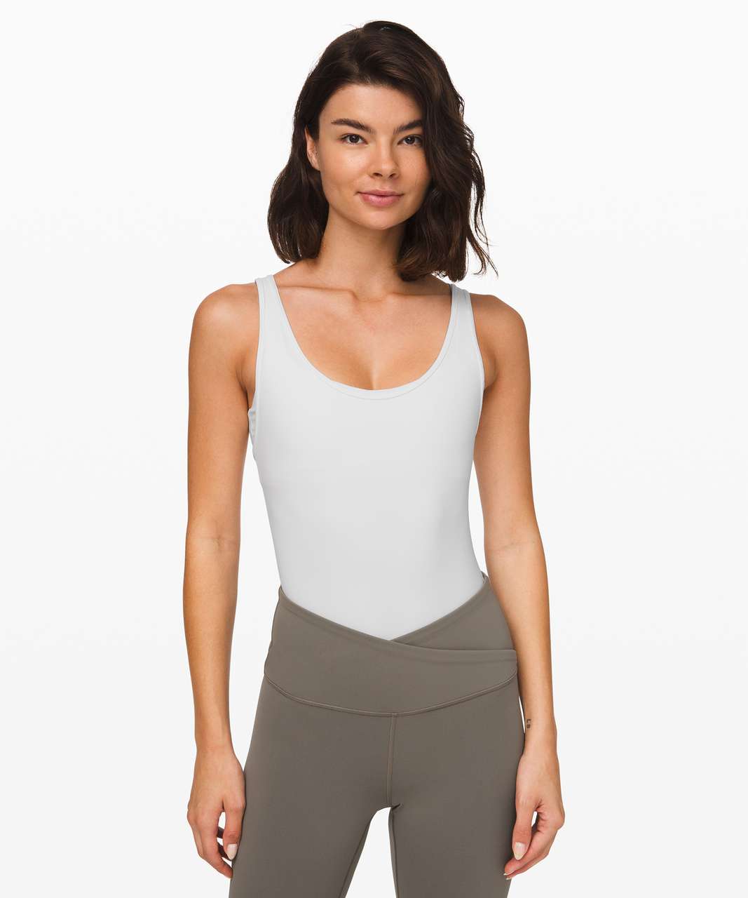 Women's Lululemon Balance and Resist Bodysuit - Grey and White