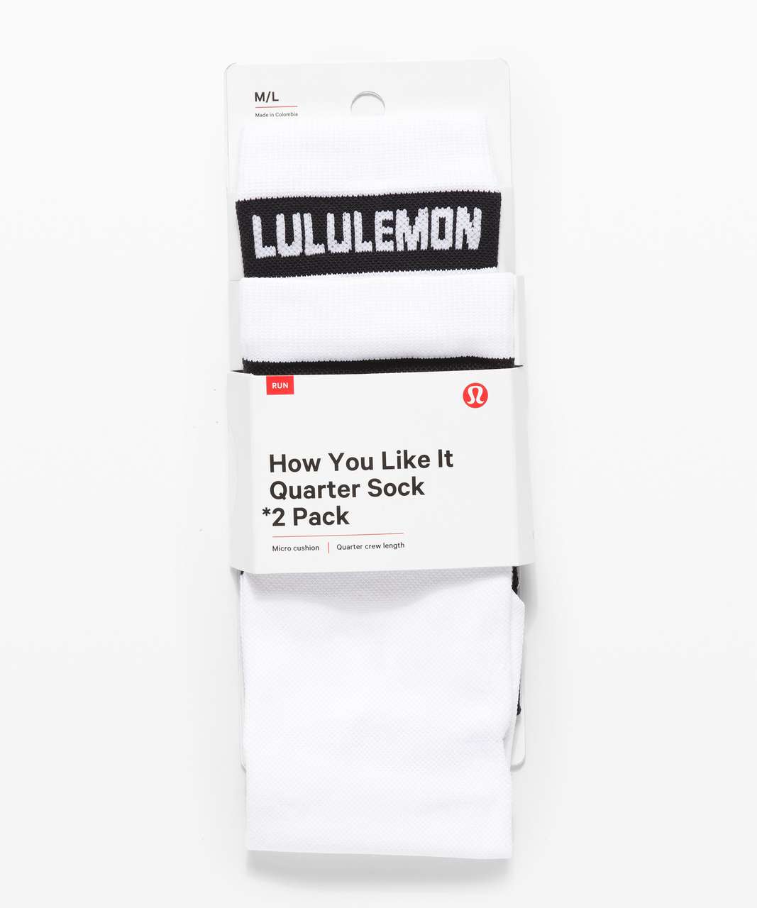 Lululemon How You Like It QuarterSock *2-Pack - White / Black / Black / White