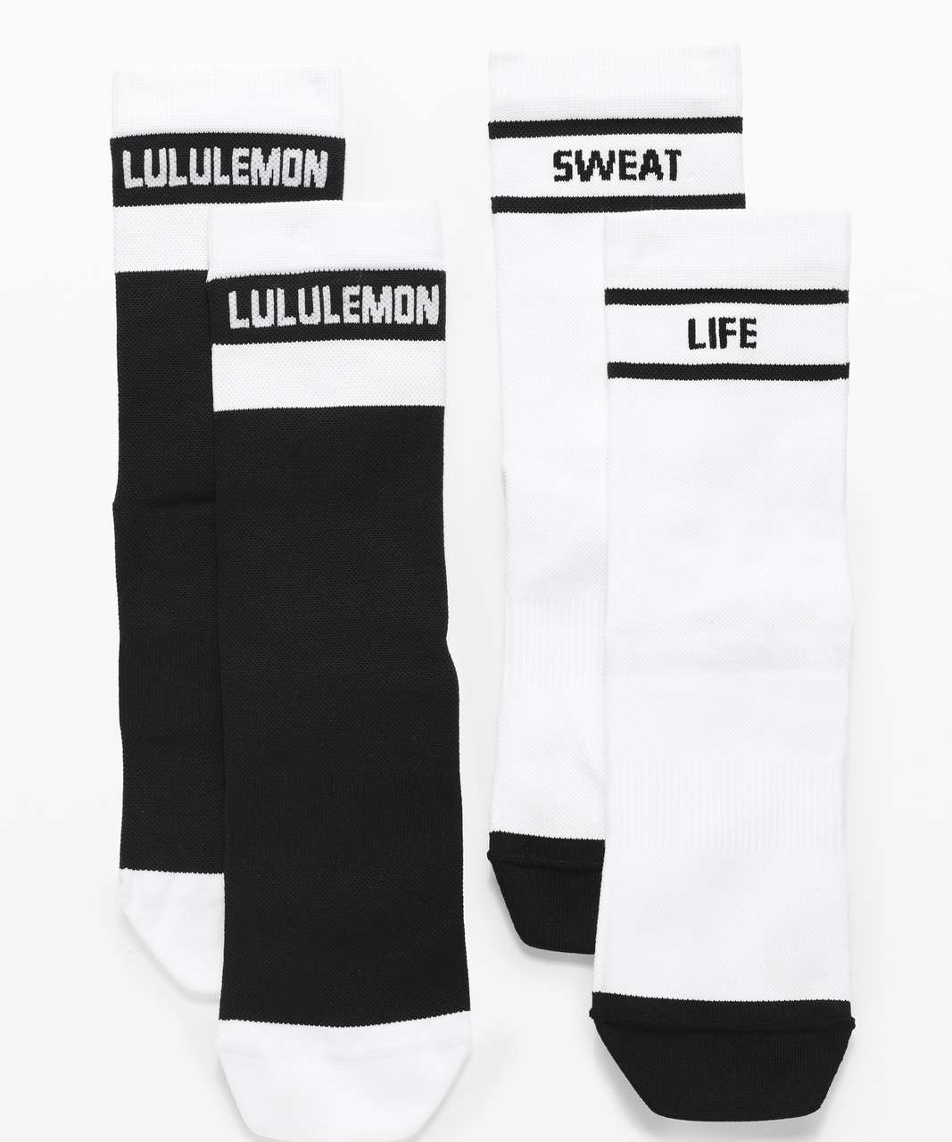 Lululemon How You Like It QuarterSock *2-Pack - White / Black / Black / White