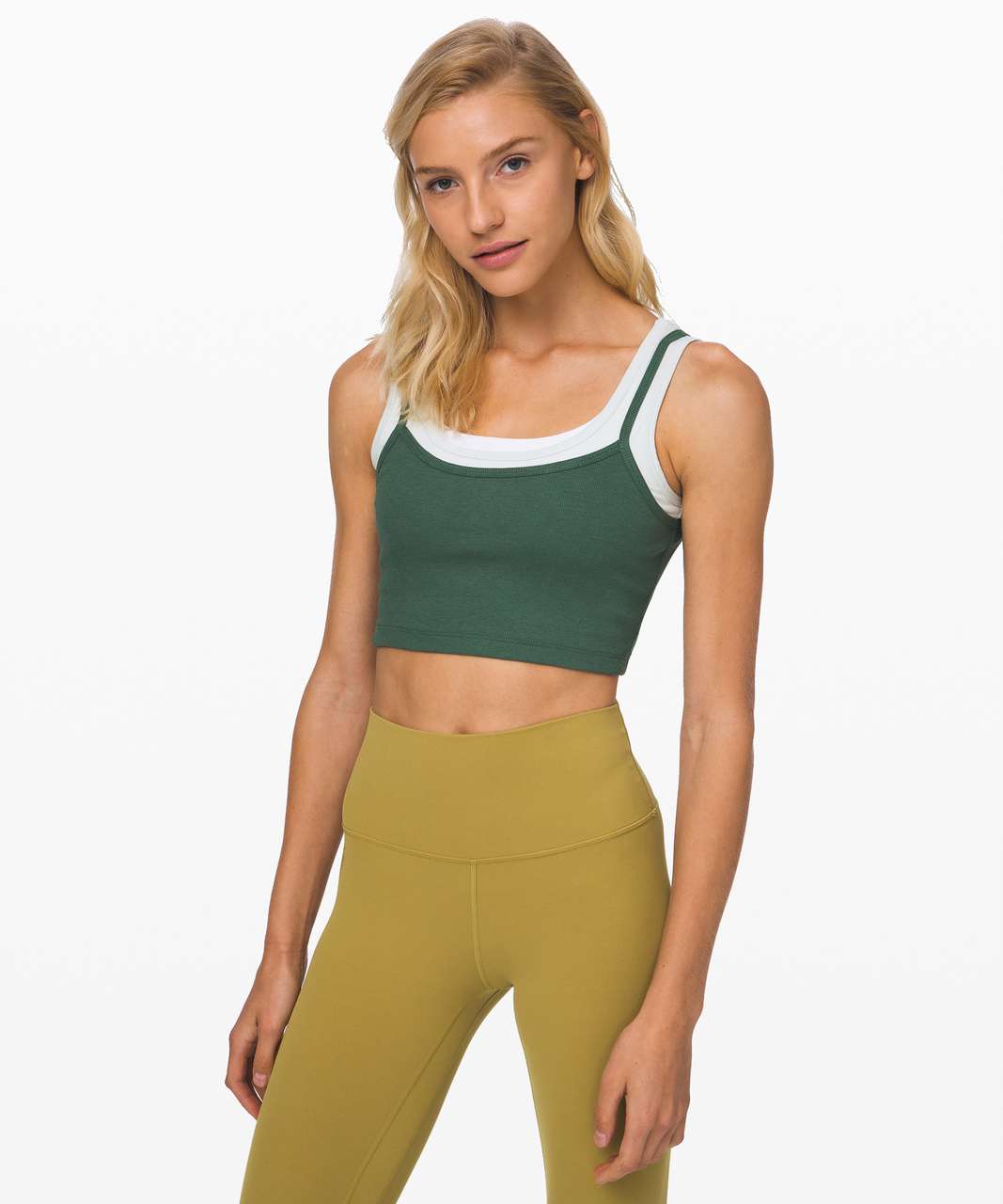 Lululemon Better Best Cropped Tank - Algae Green / Springtime